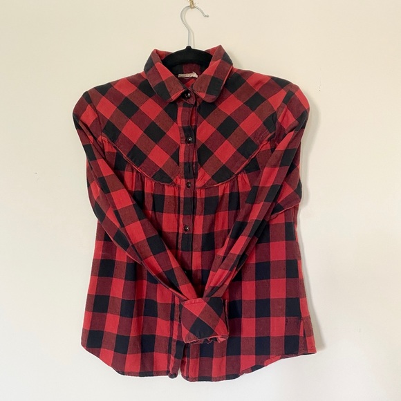 Cute Buffalo Plaid Button-Down Shirt - Picture 2 of 5